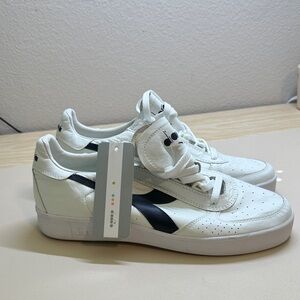 Diadora Classic White and Navy Sneakers